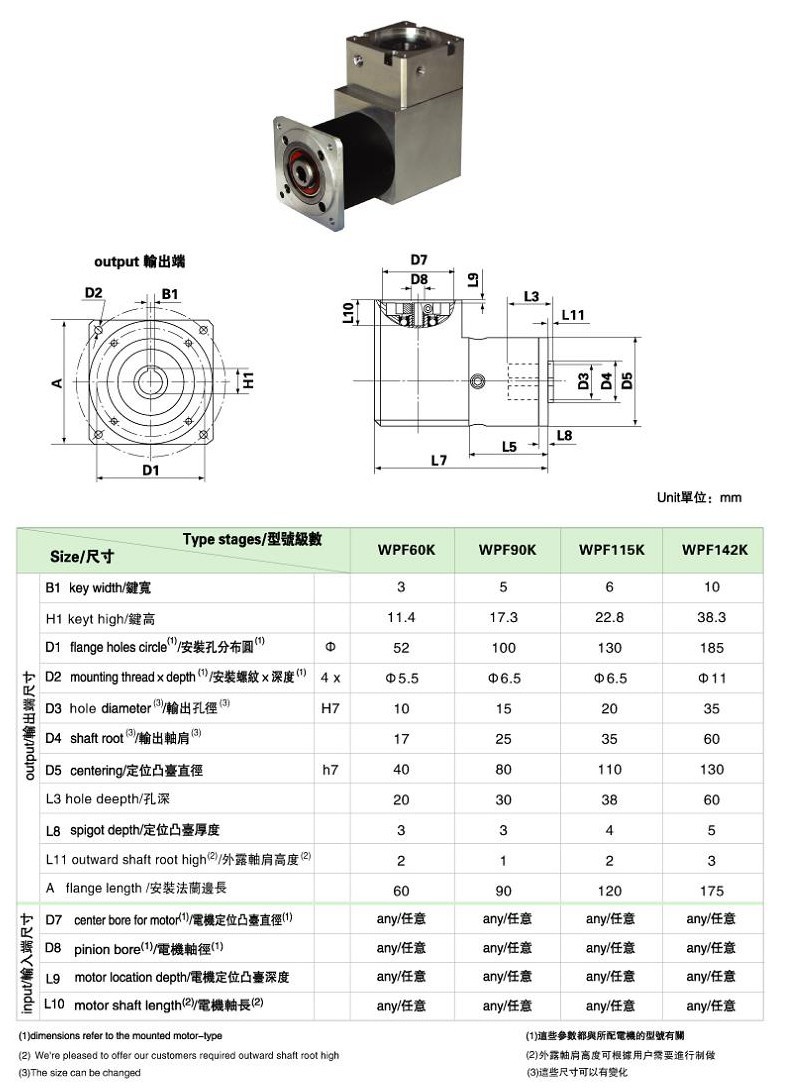 WPL系列直角型精密行星减速机