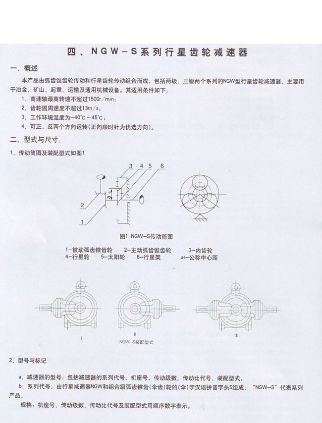 NGW-S型行星齿轮减速机